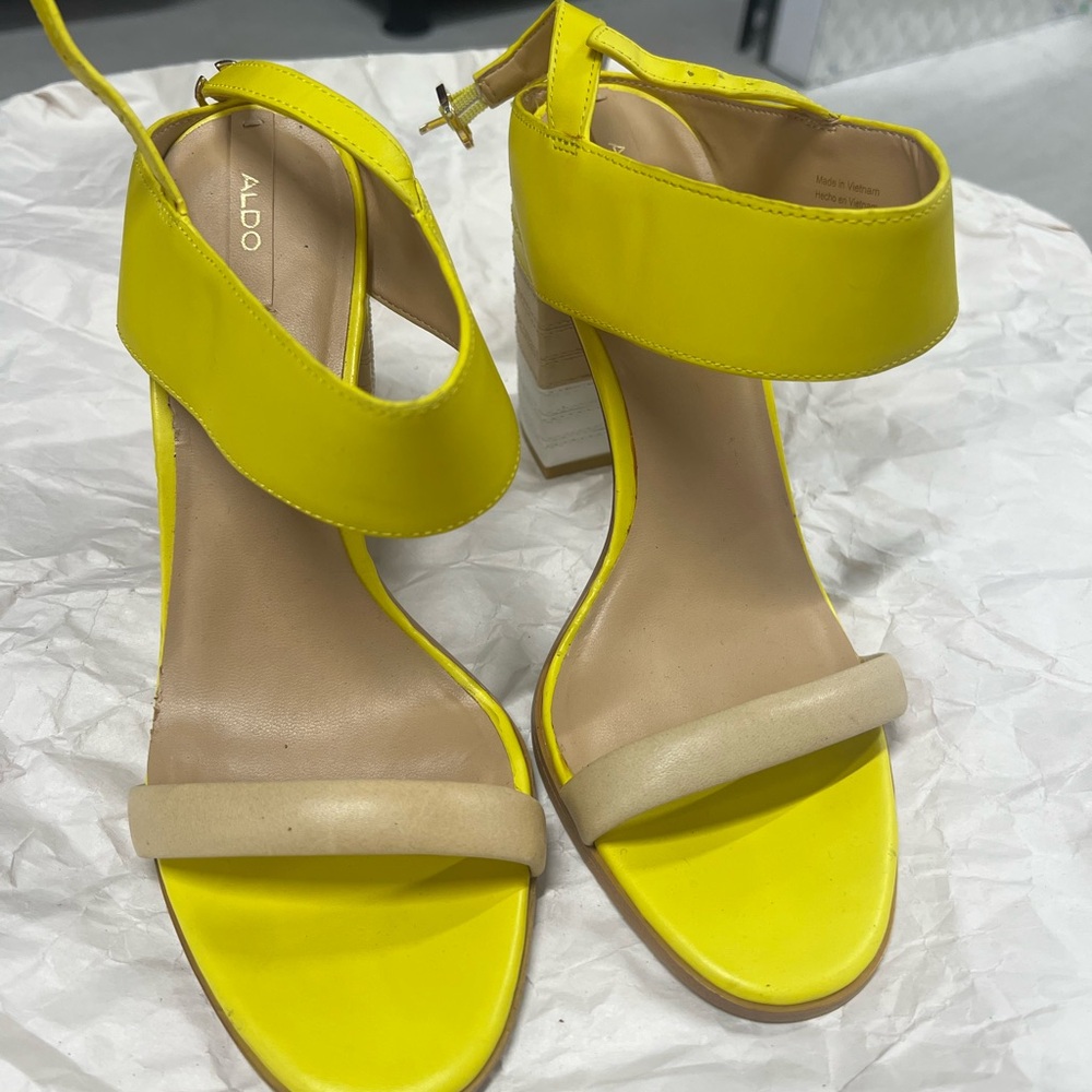 Aldo Vibrant Yellow Heeled Sandals